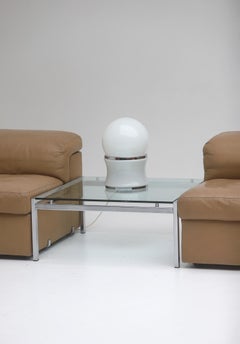 Lampe de bureau blanche en verre opalin blanc, années 1970