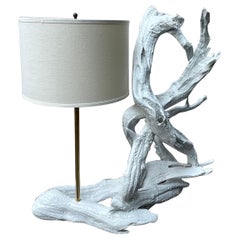 Lampe de bureau blanche sculpturale mi-siècle, Catskills NY, années 1950