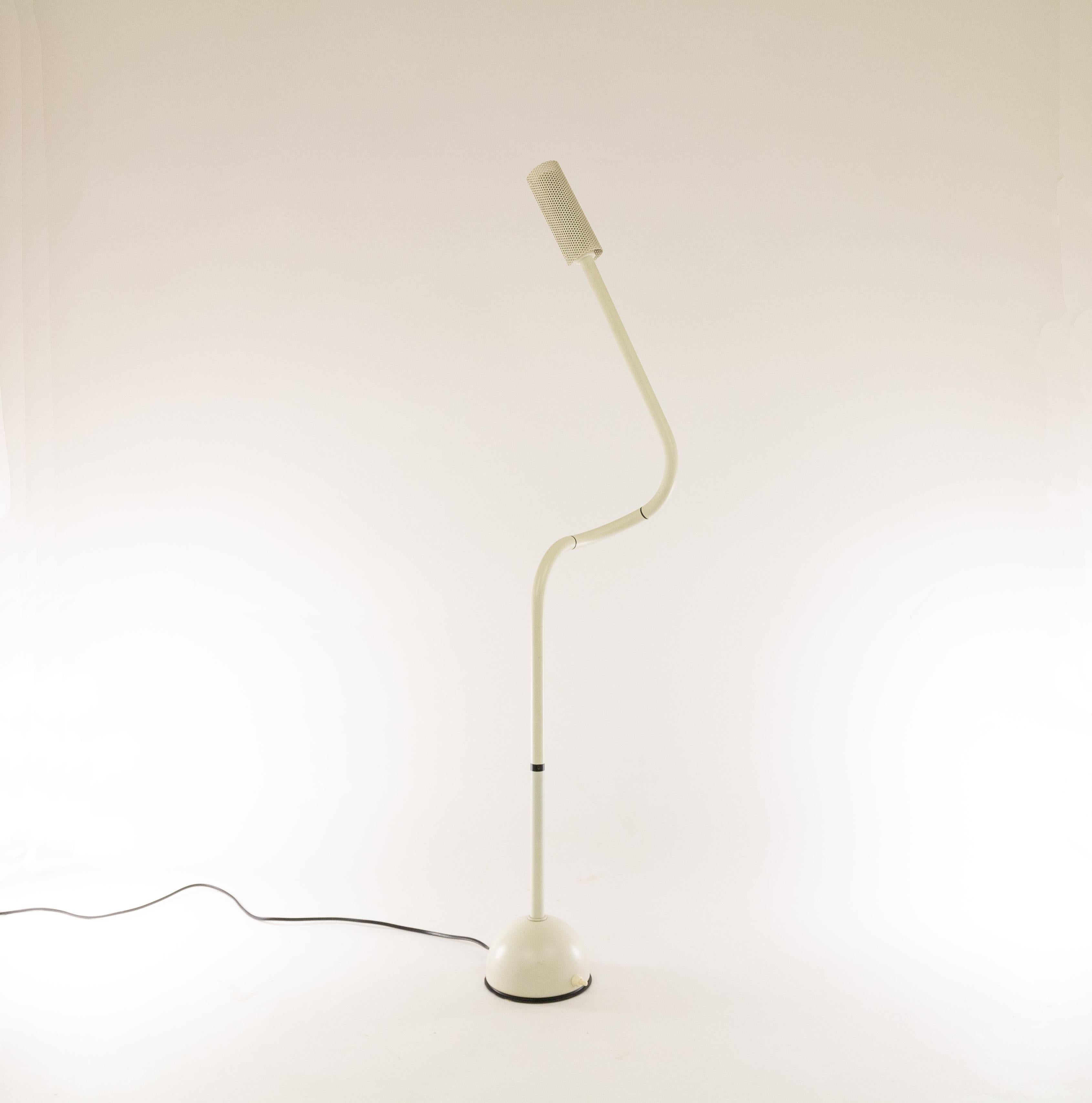 Metal White Table Lamp Stringa by Hans Ansems for Luxo Italiana, 1980s For Sale