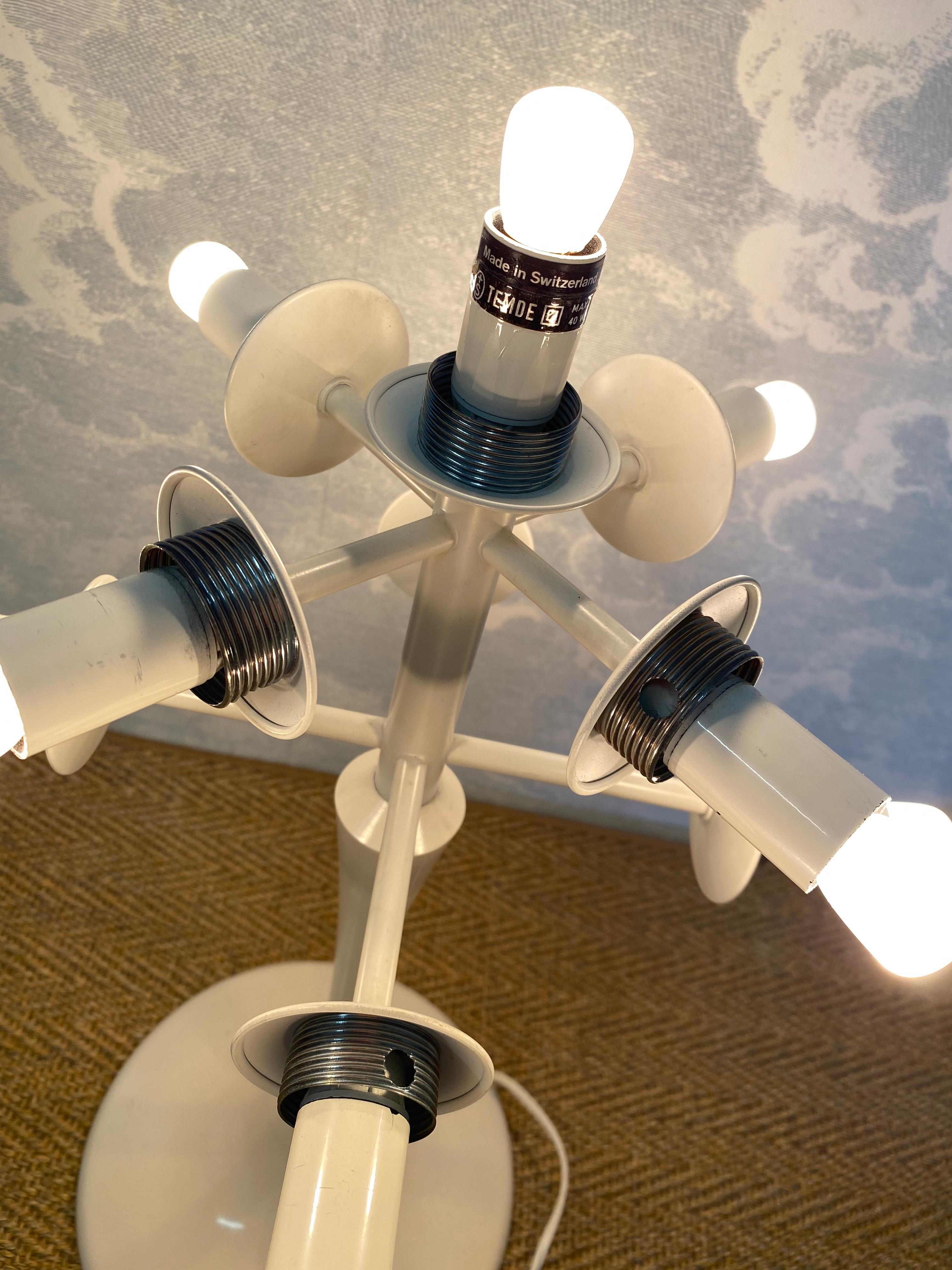 White Tulip Table Lamp Globes by E. R. Nele for Temde, Switzerland, 60s, T-313 In Good Condition For Sale In Cork, IE