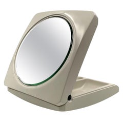 White Table Mirror / Vanity, Italy ca. 1970