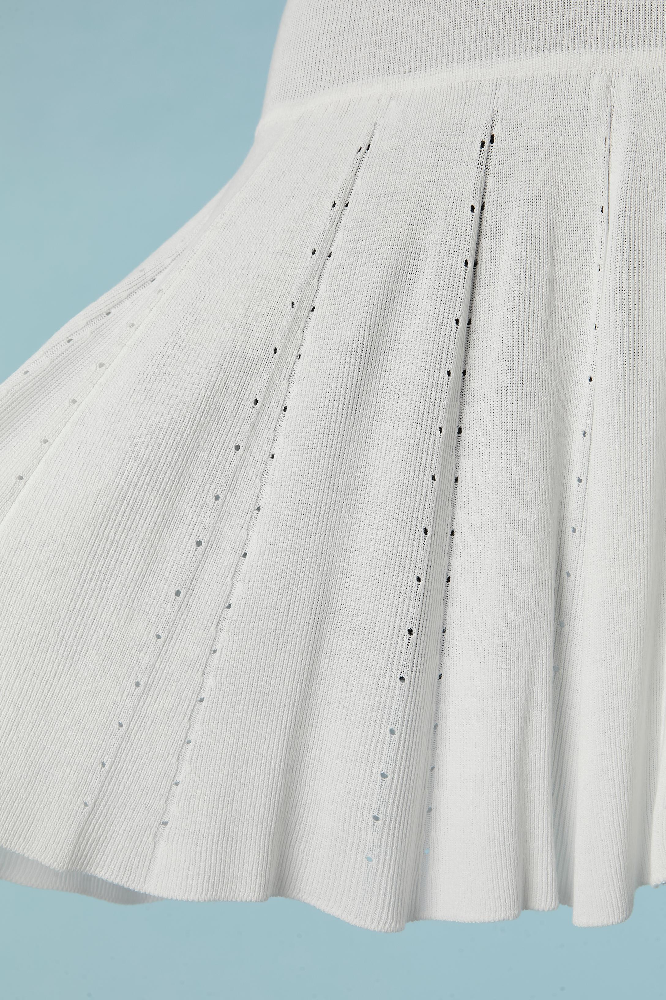 White tank-top mini dress in cotton Jean-Paul Gaultier Maille Circa 1990's  In Excellent Condition For Sale In Saint-Ouen-Sur-Seine, FR