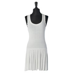 White tank-top mini dress in cotton Jean-Paul Gaultier Maille Circa 1990's