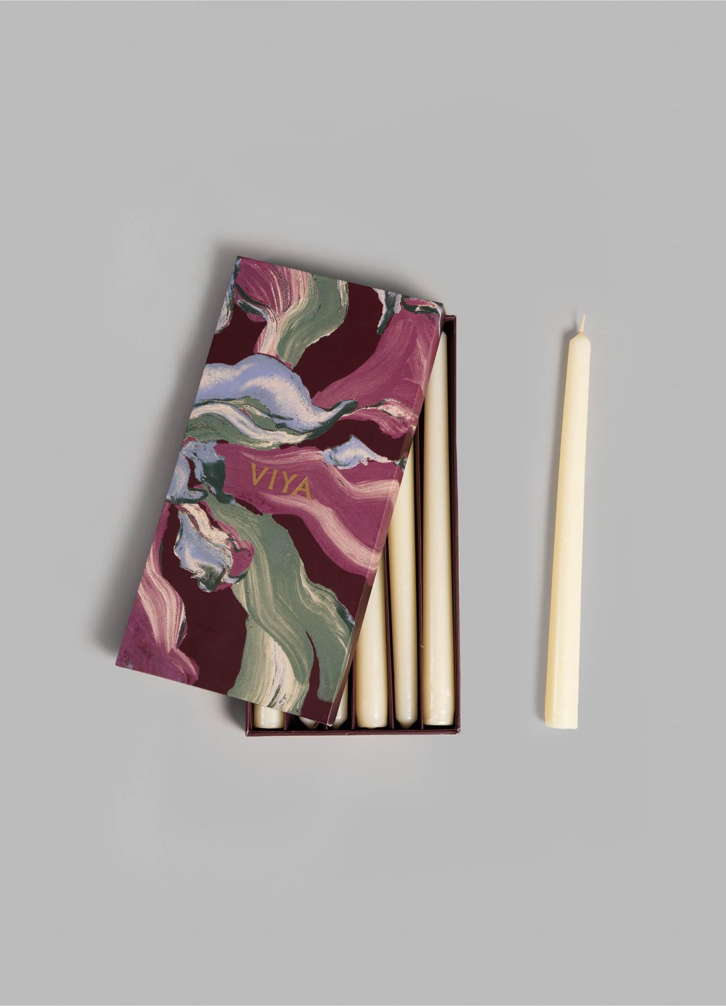 Contemporary White Taper Candles in Wax, Viya by Vikram Goyal For Sale