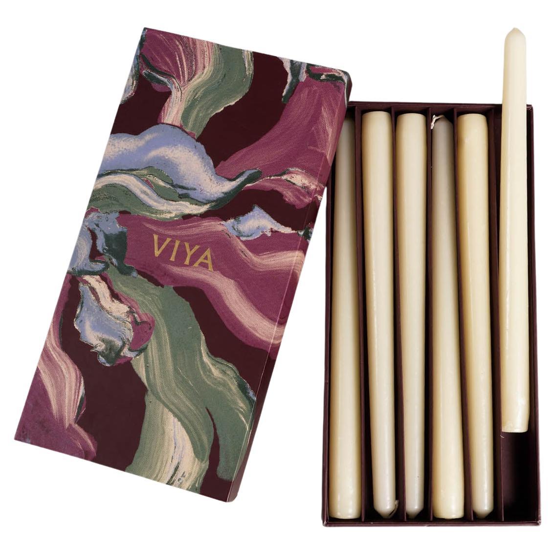White Taper Candles in Wax, Viya by Vikram Goyal For Sale