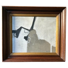 Bianco, grigio, nero, acrilico astratto di Patrick Phillips, AM Contemporary