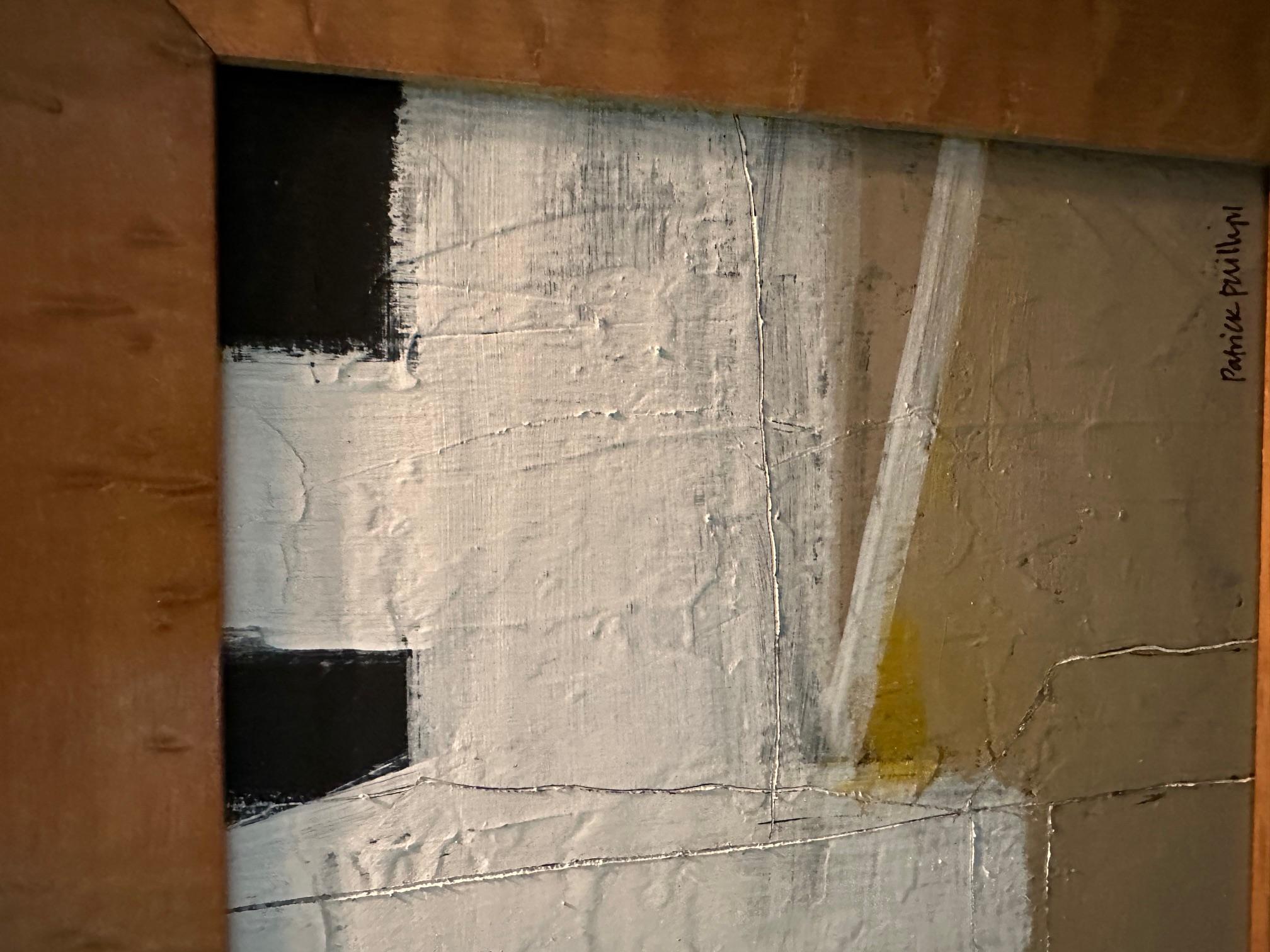 American White, Taupe, Black Acrylic Painting By Patrick Phillips, U.S.A., Contemporary