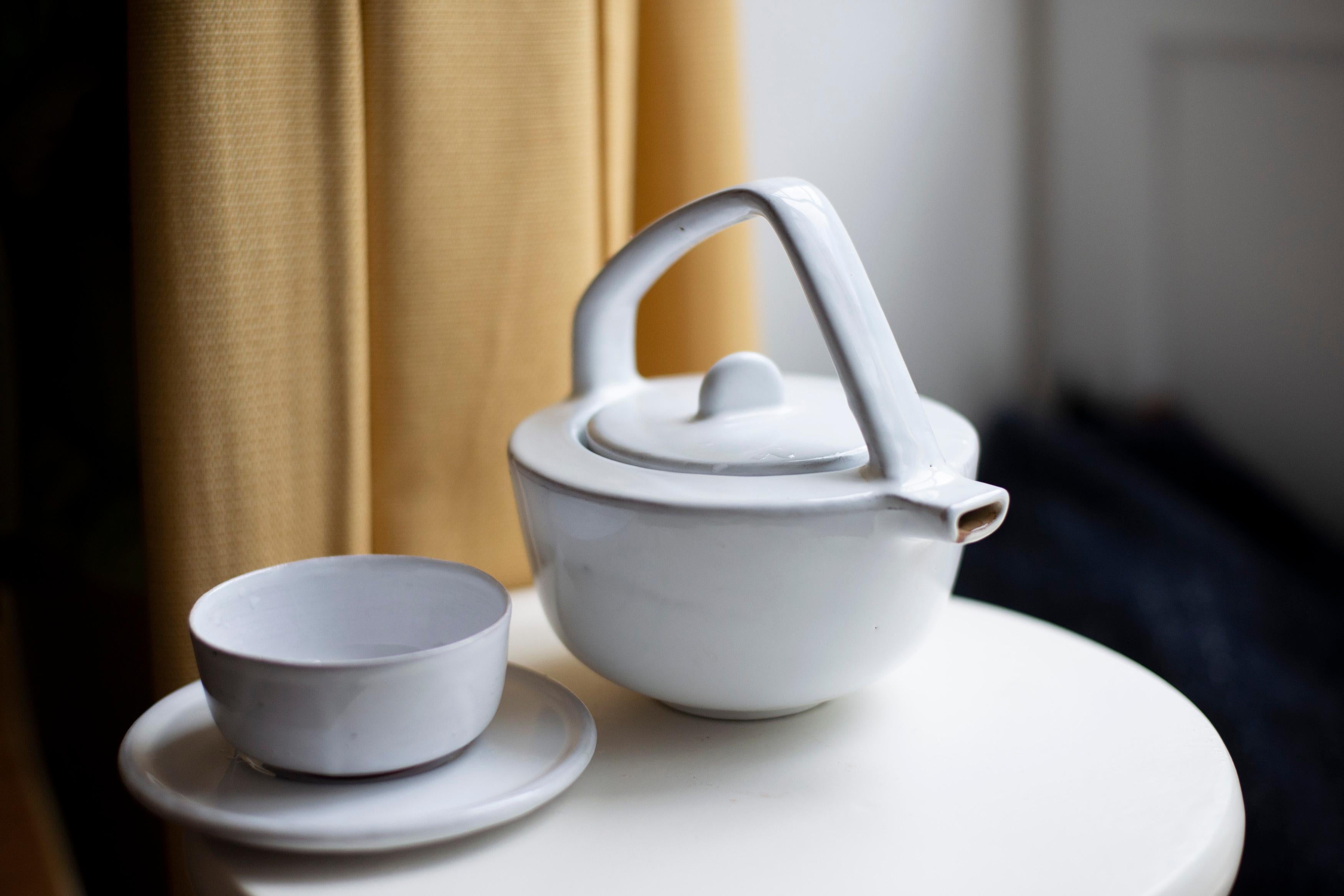 French White Teapot 1L by Clément Boutillon