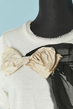 White tee-shirt with embroideries and beadwork Lanvin by Alber Elbaz