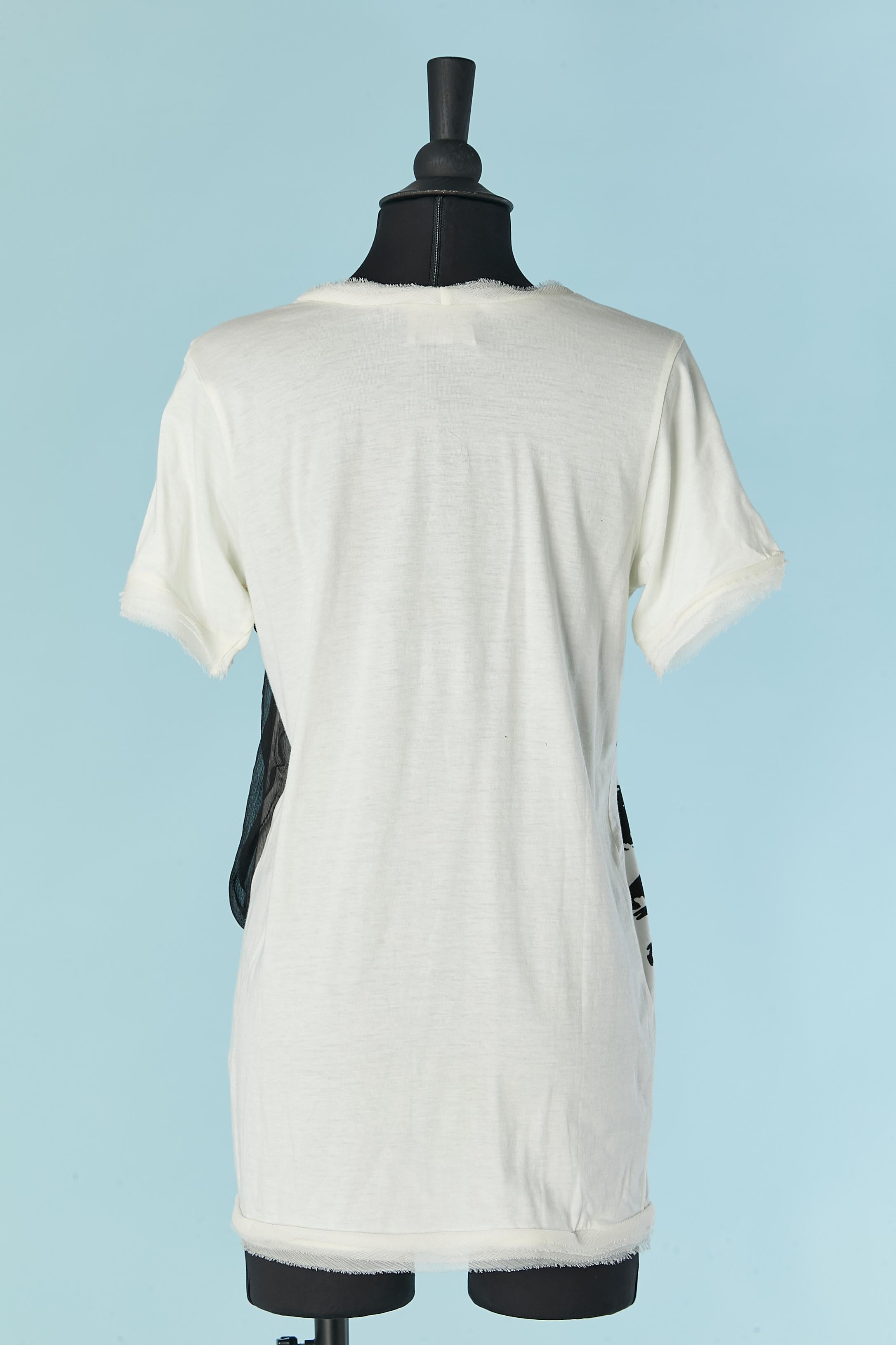 White tee-shirt with embroideries and beadwork Lanvin by Alber Elbaz For Sale 2