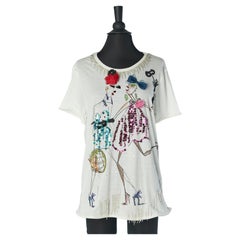 Maglietta bianca con ricami e perline LANVIN by Alber Elbaz