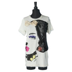 Maglietta bianca con ricami e perline Lanvin by Alber Elbaz