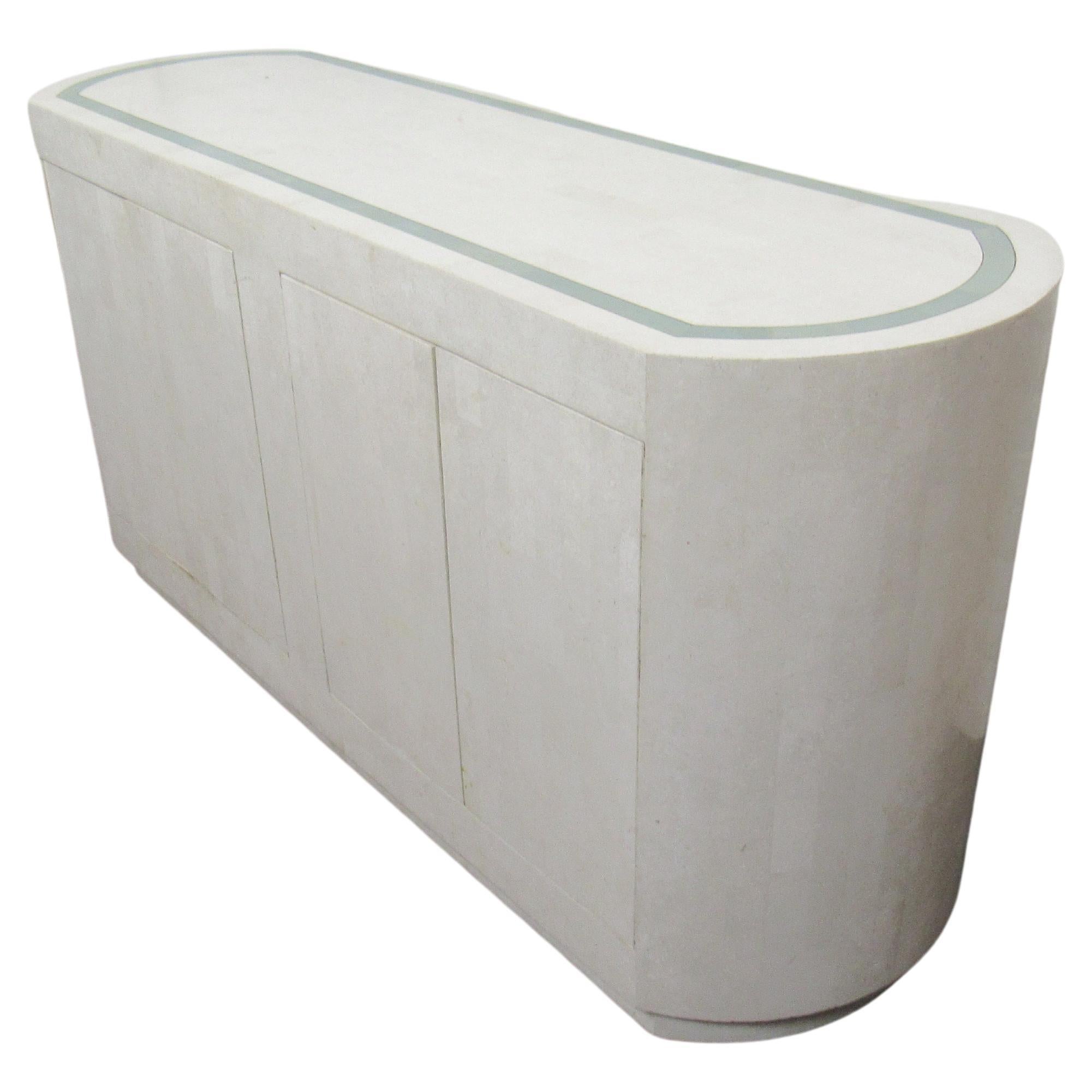 White Tessellated Stone Console by Maitland Smith