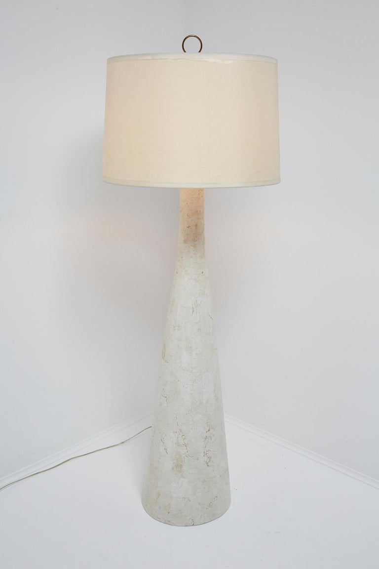 White Tesated Stone Floor Lamp 1990s
