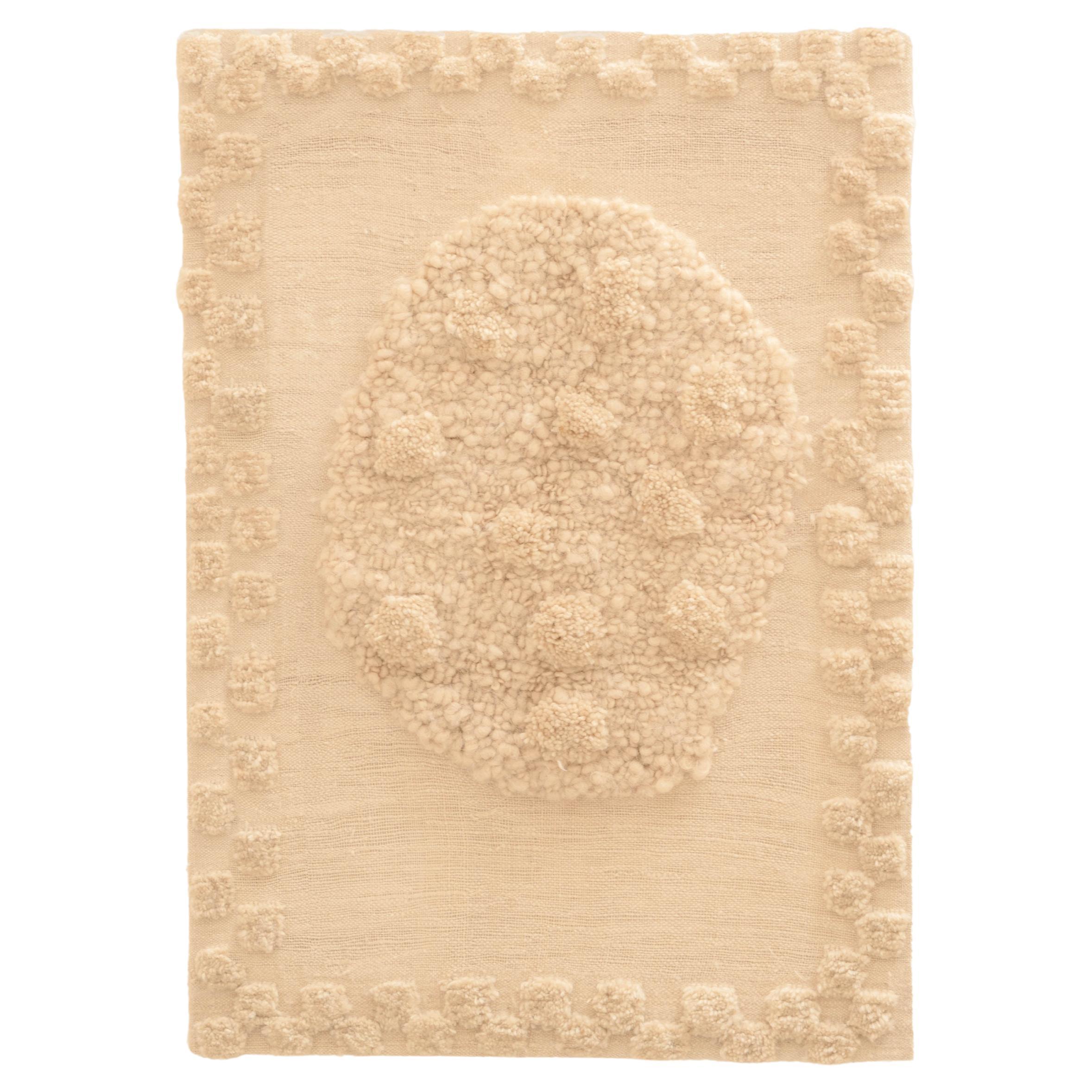 White Textile Artwork Wall Piece, Made of handspun handwoven Wool, handcrafted
