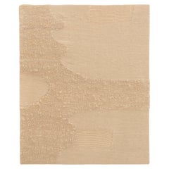 Weißes Textil-Kunstwerk, aus handgesponnener Wolle, handgefertigt