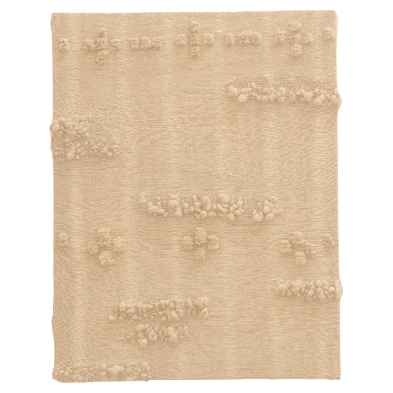 White Textile Artwork Wall Piece, Made of handspun handwoven Wool, handcrafted