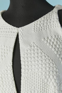 White textured cocktail dress with open back J Mendel