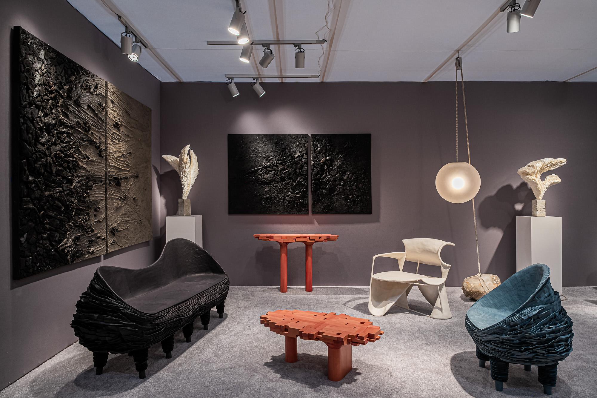 Contemporary Design White Textured Curved Sculptures Chair by Jordan van der Ven For Sale 6