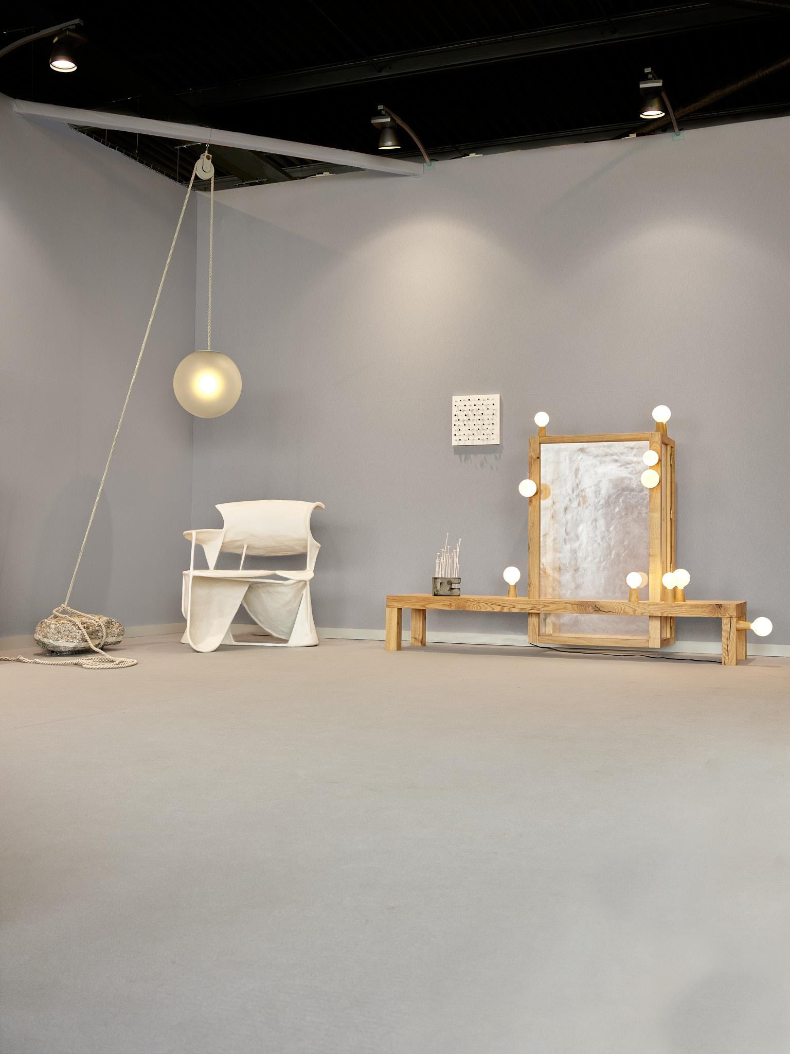 Silla escultórica curvada de diseño contemporáneo y textura blanca de Jordan van der Ven en venta 8