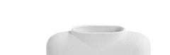 White Textured Short and Wide Single Spout Ceramic Vase, Denmark, Contemporary