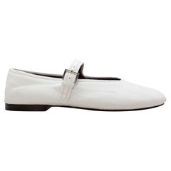 Bailarinas Mary Jane blancas de piel The Row talla 38