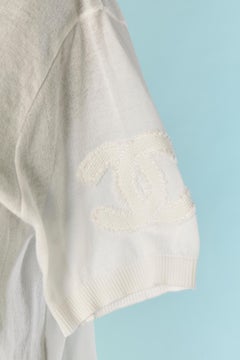 White thin jersey cotton tee-shirt CHANEL