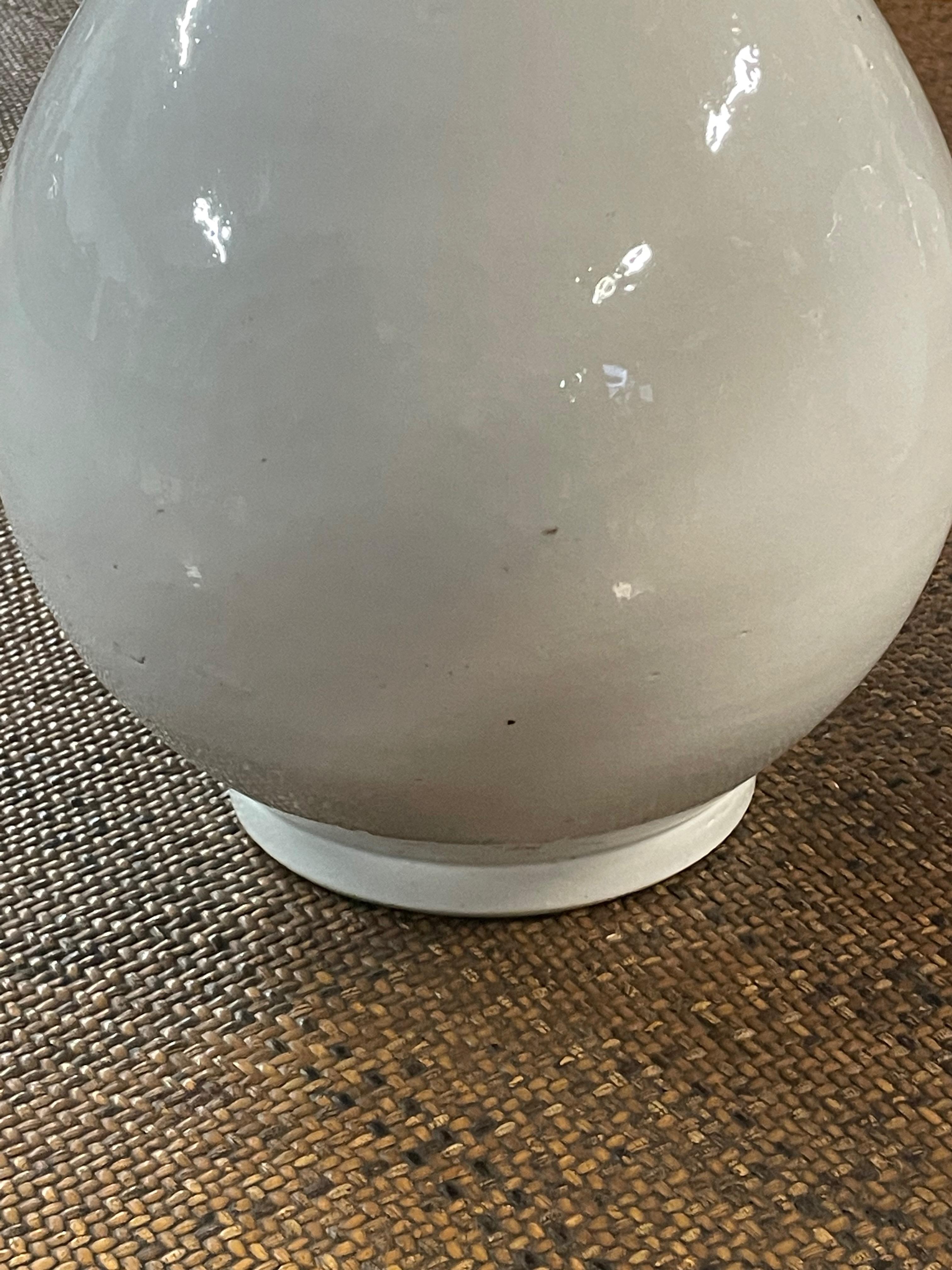 Ceramic White Thin Neck Spout Vase, China, Contemporary