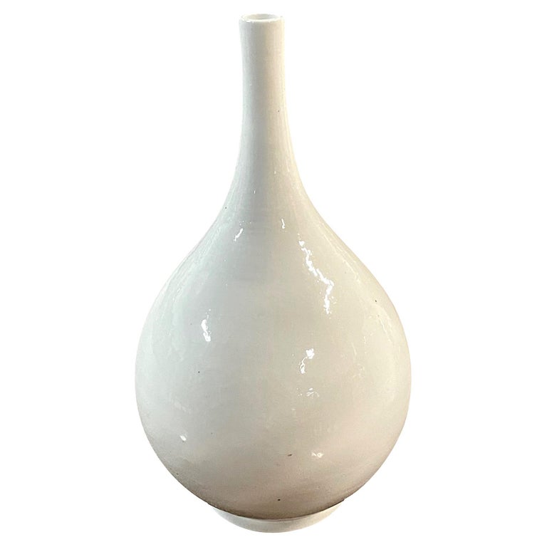 White Thin Neck Spout Vase, China, Contemporary For Sale at 1stDibs