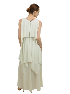 White Tiered Dress With Tassels