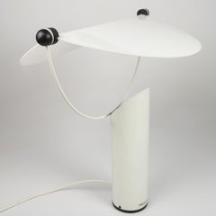 White Timeless Icon "Disc" Table Lamp by Walter Leeman for Ateljé Lyktan, Sweden