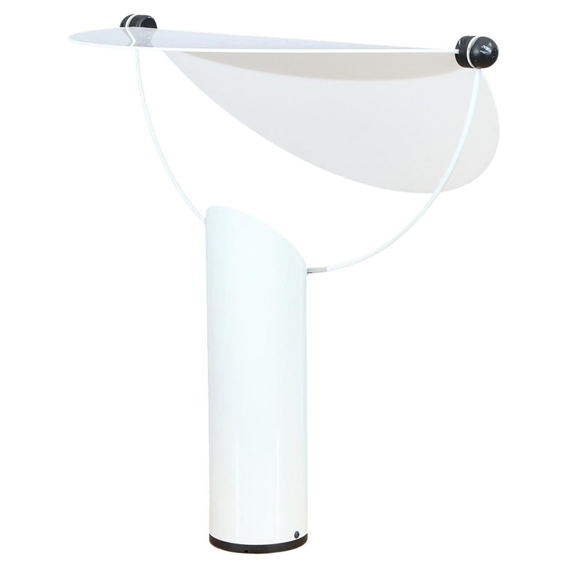 White Timeless Icon "Disc" Table Lamp by Walter Leeman for Ateljé Lyktan, Sweden For Sale