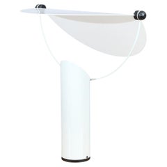 White Timeless Icon "Disc" Table Lamp by Walter Leeman for Ateljé Lyktan, Sweden