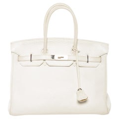 White Togo leather Hermès Birkin 35 with Palladium hardware