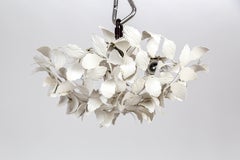 White Tole Leaf Cluster Low Relief Wall or Ceiling Lights