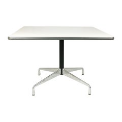 Vintage White Top & Aluminum Base Dining Table by Charles & Ray Eames for ICF De Padova