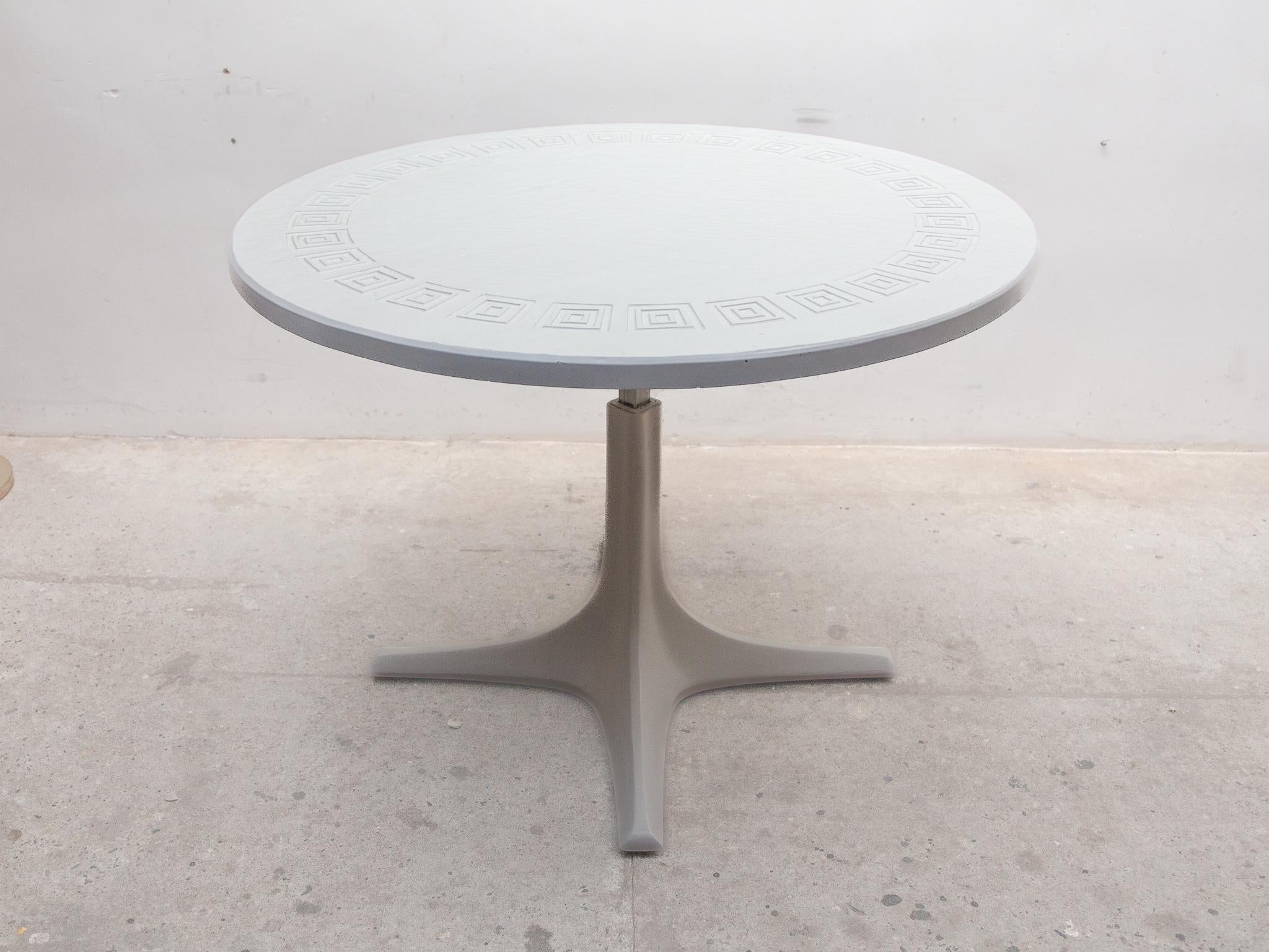 Metal White Top Coffee, Dining Adjustable Table, designed by Ilse Möbel, Germany For Sale