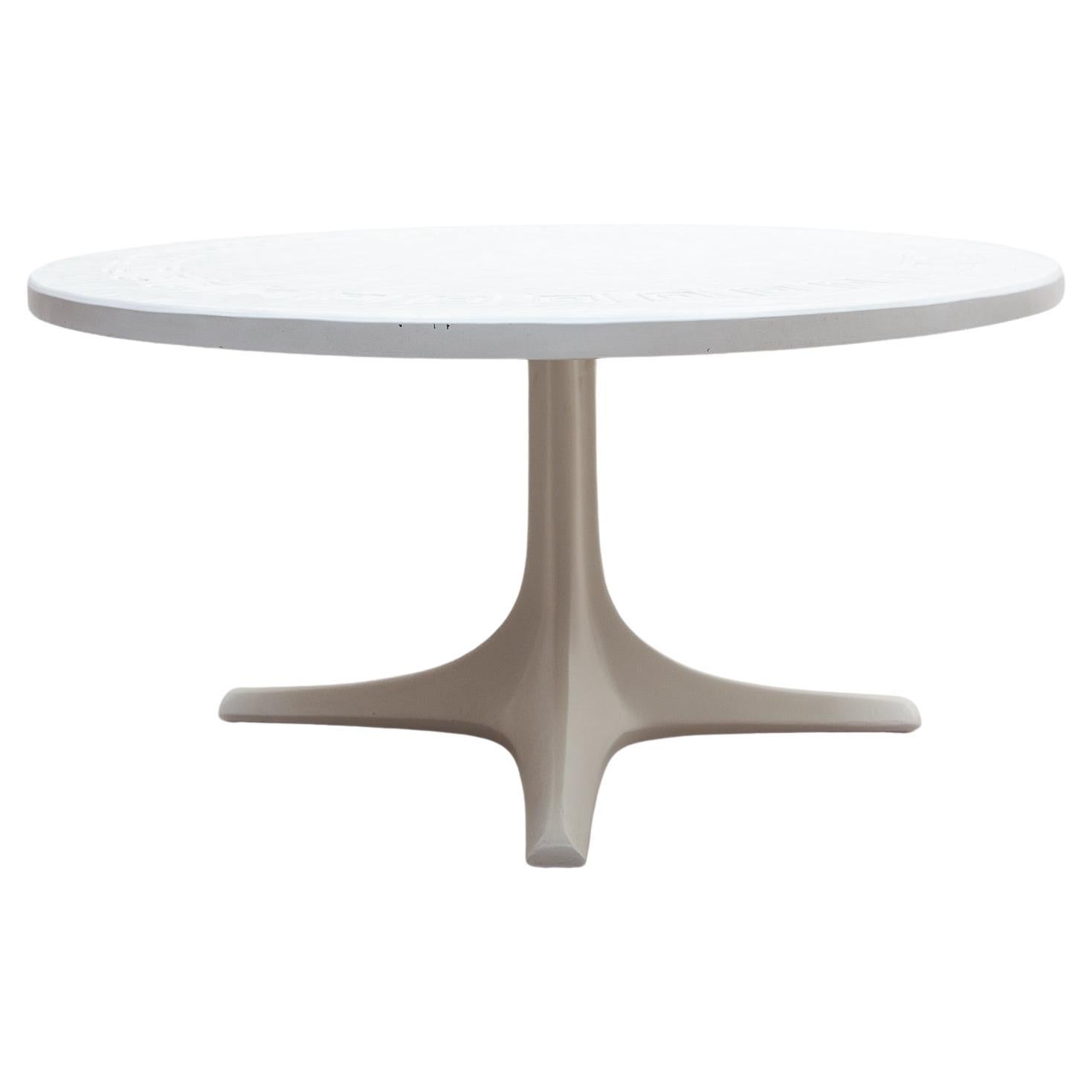 White Top Coffee, Dining Adjustable Table, entworfen von Ilse Möbel, Deutschland