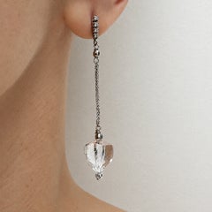 Weißer Topas 26 Karat Billionen mit Diamanten Paradizia Ohrringe E3460