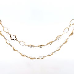 White Topaz 34" Necklace 18K Yellow Gold
