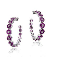 White Topaz Blossom Gentile Large Gemstone Hoops