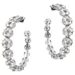 White Topaz Blossom Gentile Large Gemstone Hoops