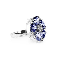 White Topaz Blossom Large Stone Ring