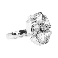 White Topaz Blossom Large Stone Ring