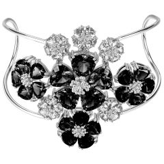 White Topaz, Gray and Black Spinel Blossom Renaissance Cuff