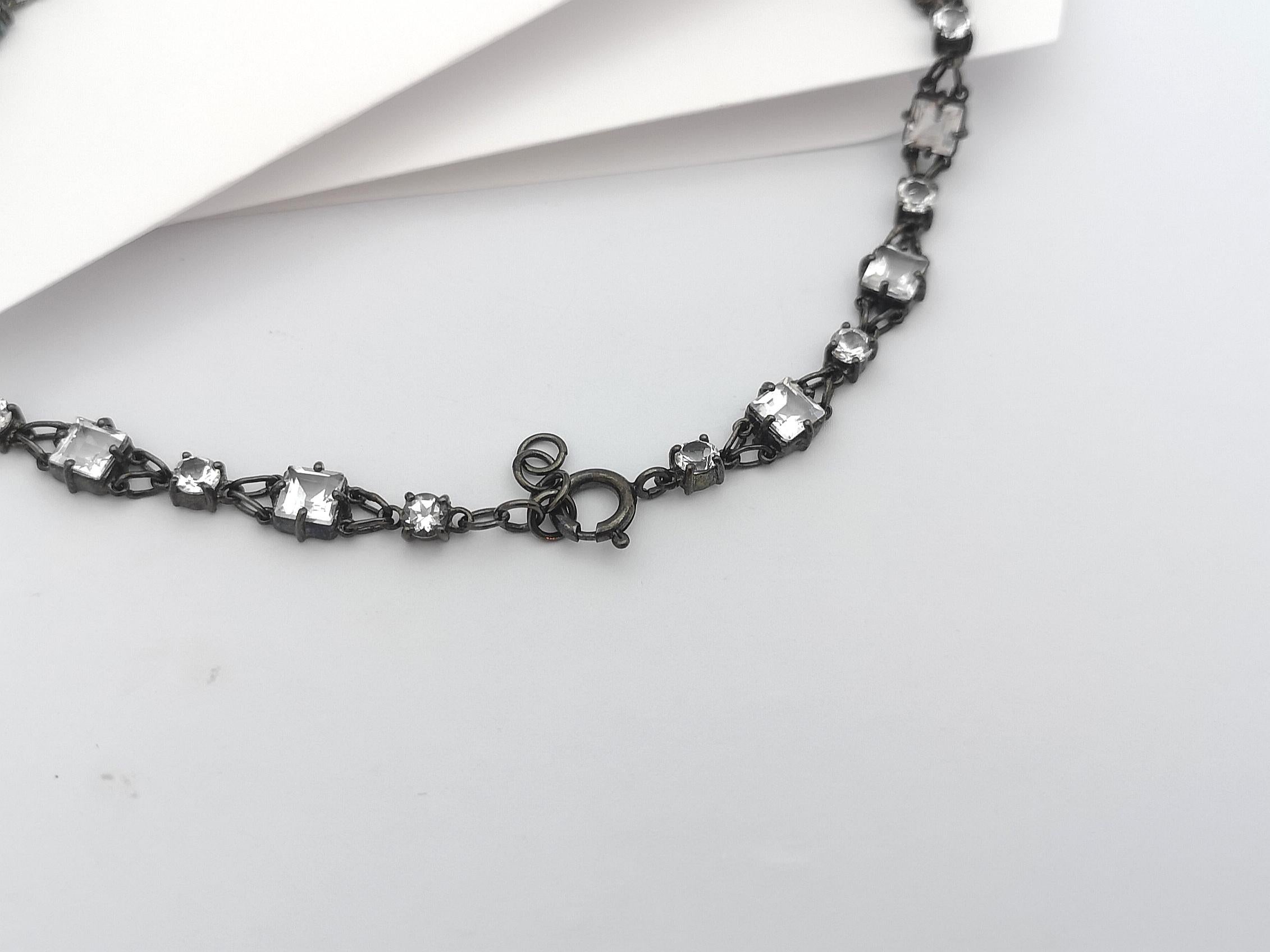 White Topaz Necklace set in Silver Settings For Sale 1