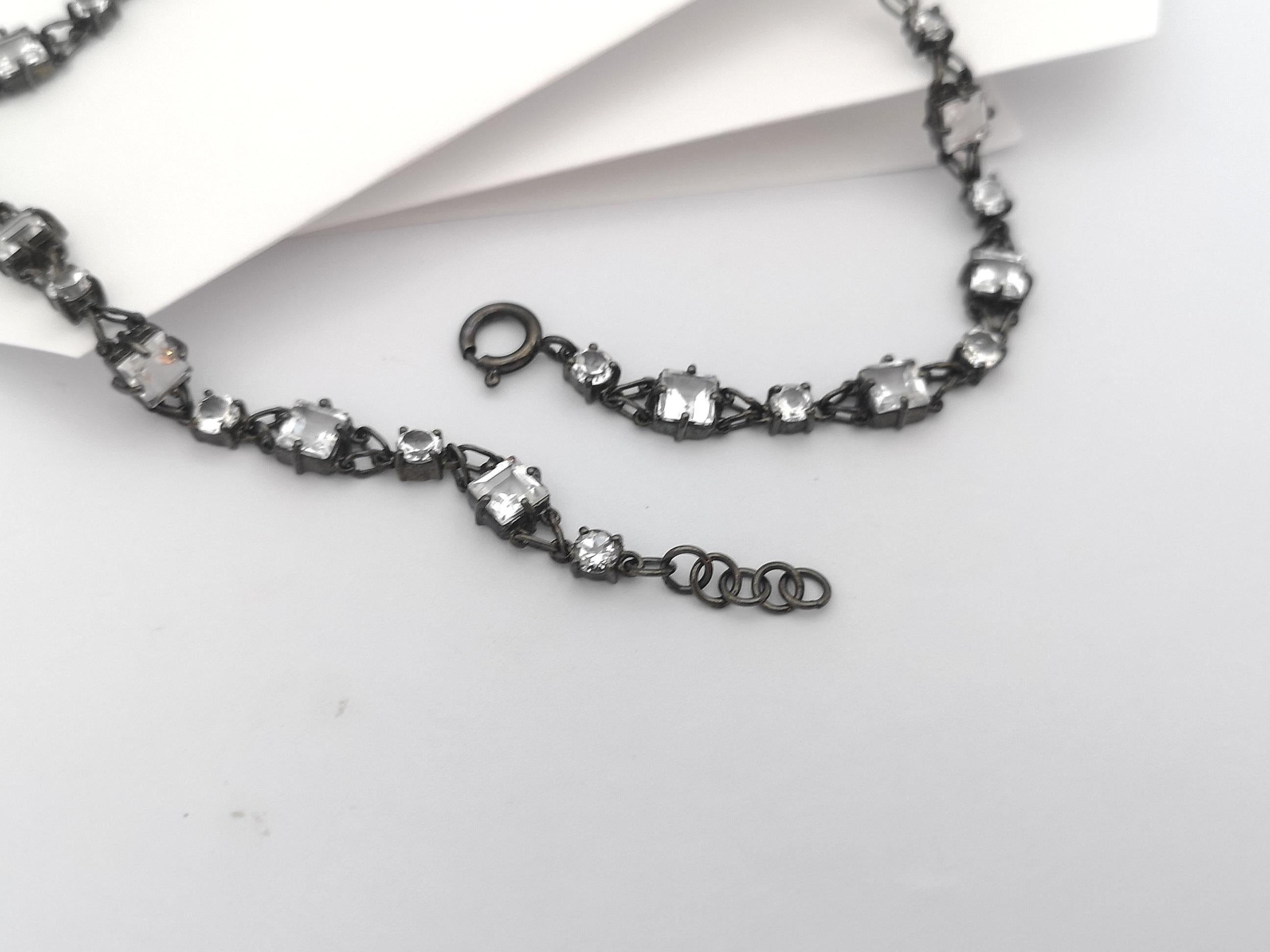 White Topaz Necklace set in Silver Settings For Sale 2