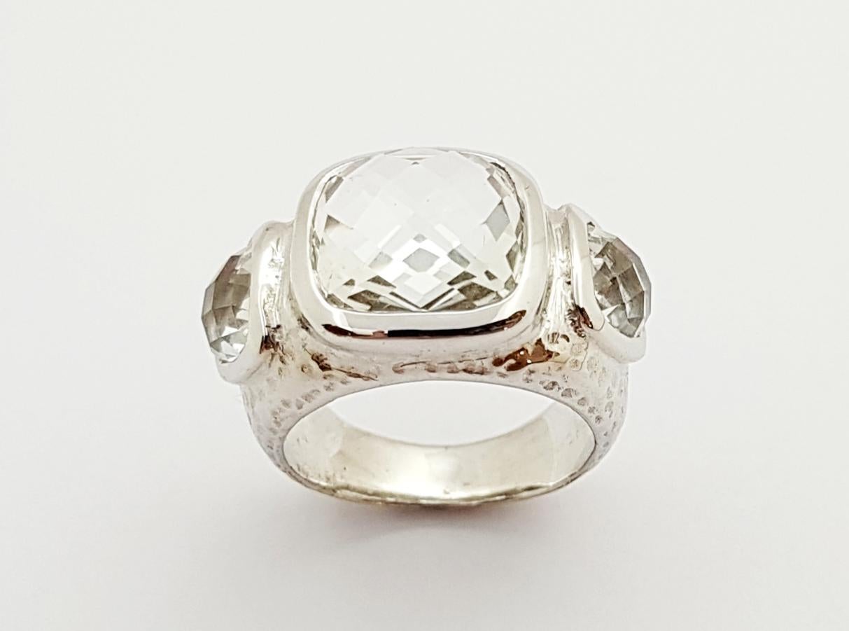 White Topaz 11.19 carats Ring set in Silver Settings

Width:  2.4 cm 
Length: 1.3 cm
Ring Size: 53
Total Weight: 10.92 grams

*Please note that the silver setting is plated with rhodium to promote shine and help prevent oxidation.  However, with the