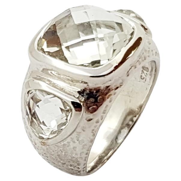 White Topaz  Ring set in Silver Settings For Sale