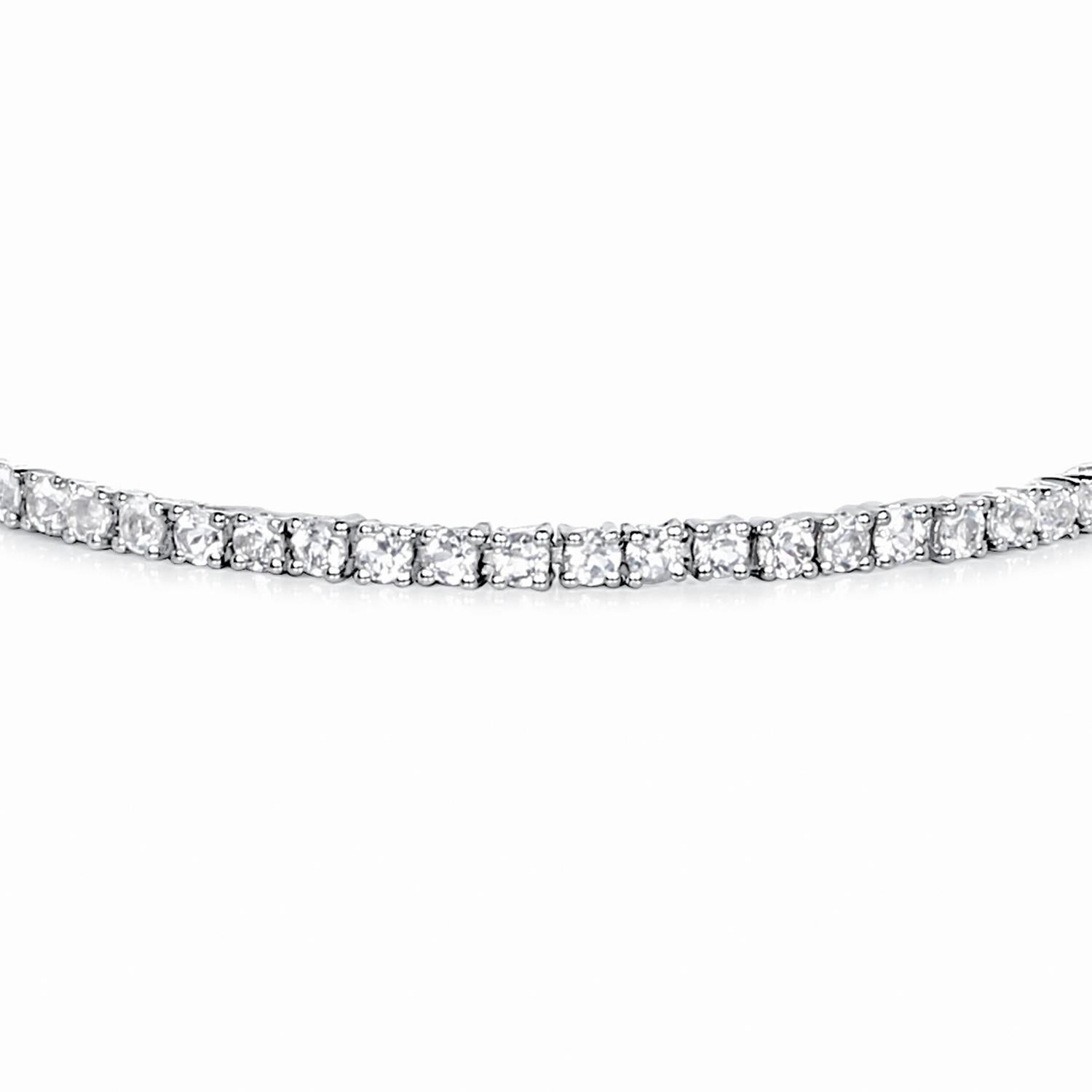 Weißer Topas Tennisarmband 4,95 Karat Sterling Silber (Zeitgenössisch) im Angebot